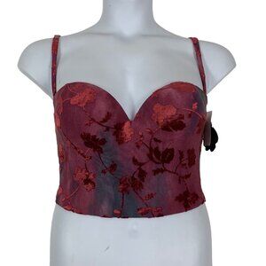 Felina Deep Red Floral Bustier